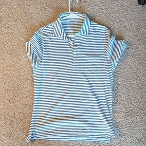 J. Crew Blue and White Striped Polo Shirt